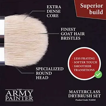 The Army Painter Masterclass: Drybrush Set - Hobby Detail Paint Brush Set - Acrylic Paint Brushes in 3 Sizes for Advanced & Professional Art for Tabletop & Wargames Miniature Watercolor Oil Painting