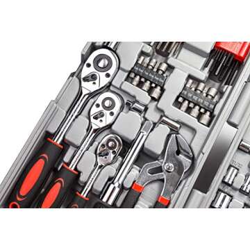 CARTMAN 205 Piece Ratchet Wrench Tool Set - Ultimate DIY Kit