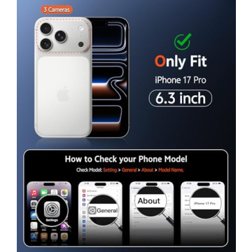 FNTCASE for iPhone 17 Pro Case: Clear Magnetic Transparent Phone Cases with Screen Protector Slim Li...