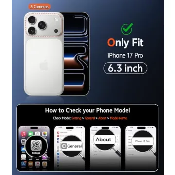 FNTCASE for iPhone 17 Pro Case: Clear Magnetic Transparent Phone Cases with Screen Protector Slim Li...