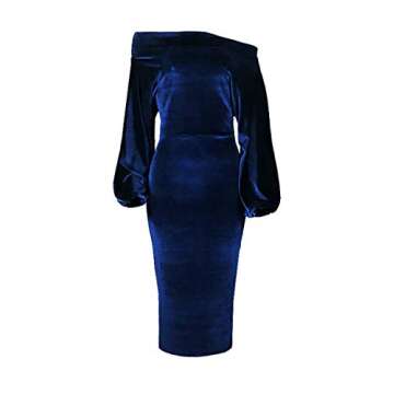 Elegant Salimdy One Off Shoulder Velvet Midi Dress