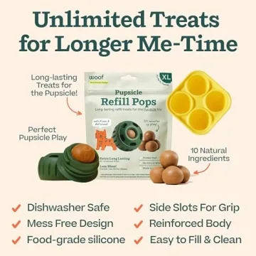 WOOF Starter Pack - Interactive Dog Toys for Boredom - Dog Treat Molds Silicone - Chicken-Flavored Healthy Dog Treats - Pupsicle Dog Enrichment Toy - Extra Large Dog Toys - 25-75 lbs