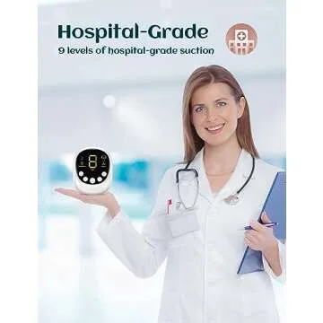 X-Bosak Nasal Aspirator for Baby, Hospital Grade, Electric Nose Sucker with Adjustable 9 Levels Suction, Rechargeable with Night Light and Nursery Rhyme, White