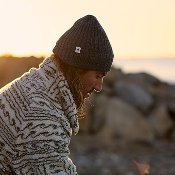 Huckberry Japanese Rib Knit Beanie Charcoal Stylish and Warm