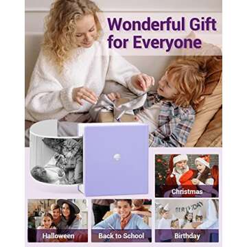 Phomemo M02 Pocket Printer-Mini Printer Sticker Maker Bluetooth Thermal Sticker Printer for Study, O...