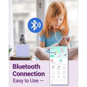 Phomemo M02 Pocket Printer-Mini Printer Sticker Maker Bluetooth Thermal Sticker Printer for Study, Office, Home, Birthday Gift, Receipts, Purple