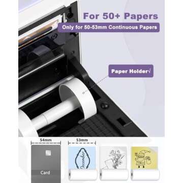 Phomemo M02 Pocket Printer-Mini Printer Sticker Maker Bluetooth Thermal Sticker Printer for Study, Office, Home, Birthday Gift, Receipts, Purple