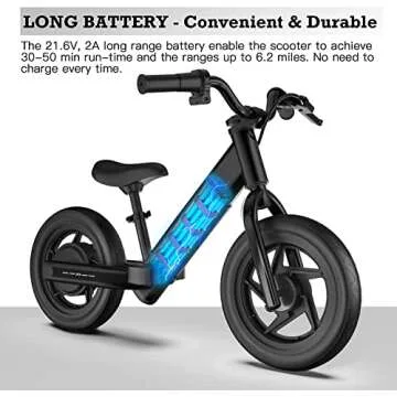 Hiboy BK1 Electric Bike for Kids Ages 3-5 Years Old, 24V 100W Electric Balance Bike with 12 inch Inflatable Tire and Adjustable Seat, Electric Motorcycle for Kids Boys & Girls (Black)