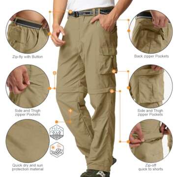 Jessie Kidden Convertible Hiking Pants for Men