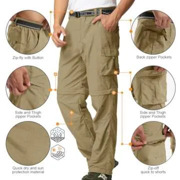 Jessie Kidden Convertible Hiking Pants for Men