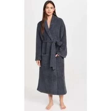 Barefoot Dreams BambooChic Adult Robe Color Slate Blue Size 2