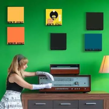 Marsui Now Playing Vinyl Record Wooden Wall Stand