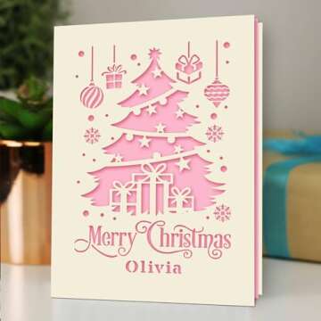 EDSG Christmas Cards Personalized Merry Christmas Cards Gifts Greeting Cards Xmas Gifts Custom Laser...