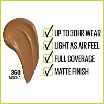 Maybelline Super Stay Full Coverage Liquid Foundation Active Wear Makeup, Up to 30Hr Wear, Transfer,...