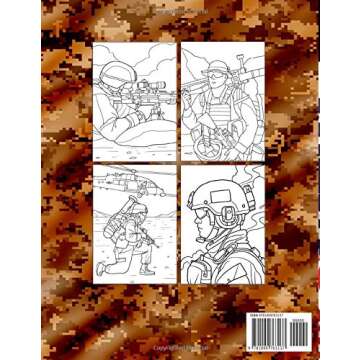 U.S. Marines Coloring Book: Oorah! American Soldiers In Military Action & Combat Scenes – Patrioti...
