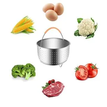 Fopurs Pressure Cooker Accessories Set, Compatible with Instant Pot 5,6,8 QT, Steamer Basket, Egg Bites Mold, Springform Pan, Egg Rack, 4 Cooking time Magnets, Dish Clip, Silicone Mitts and More