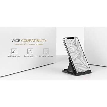 MoKo Phone/Tablet Stand - Compact Foldable Holder for iPhone & iPad