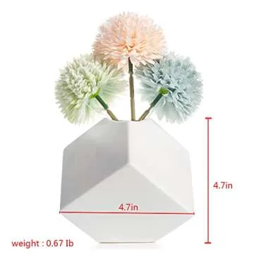 LINGMAI Ceramic Vase Set of 2, White, Farmhouse Decor, Corrosion Resistant, Perfect for Home Décor, Dinner Parties, Holidays, Wedding Planning and Other Special Occasions (White（2 Pack）)