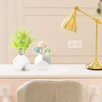 LINGMAI Ceramic Vase Set of 2, White, Farmhouse Decor, Corrosion Resistant, Perfect for Home Décor, Dinner Parties, Holidays, Wedding Planning and Other Special Occasions (White（2 Pack）)