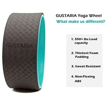 GUSTARIA Sports Yoga Wheel Set for Back Pain Relief, Stretching & Yoga Poses with Bonus Guide & Stra...