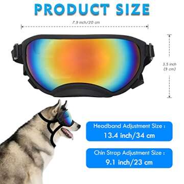 Flantor Large Dog Sunglasses UV Protection with Adjustable Strap