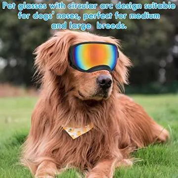 Flantor Large Dog Sunglasses UV Protection with Adjustable Strap