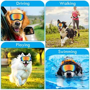 Flantor Large Dog Sunglasses UV Protection with Adjustable Strap