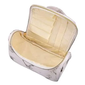 3 Pack Marble Makeup Bag - Waterproof Organizer for Travel