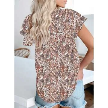 Stylish Boho Floral Print Tops for Women Summer 2025