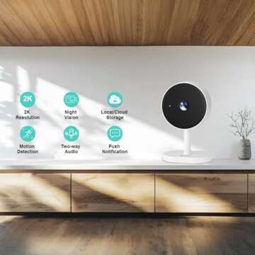Alaga 2K Indoor Security Camera, Baby Monitor, Dog Monitor, AI Motion Detection, 2-Way Audio, Night ...