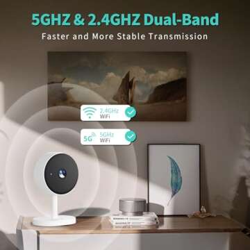 Alaga 2K Indoor Security Camera, Baby Monitor, Dog Monitor, AI Motion Detection, 2-Way Audio, Night Vision, Indoor Camera with Phone App, Compatible with Alexa & Google Home