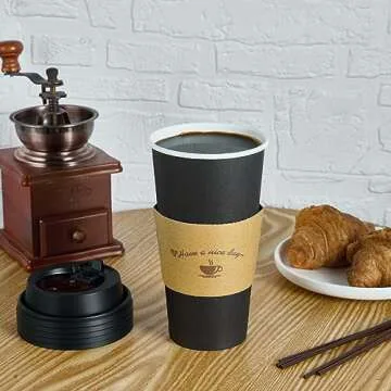 Buy LITOPAK Black Disposable Coffee Cups for Stylish Use