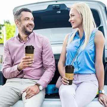 Buy LITOPAK Black Disposable Coffee Cups for Stylish Use