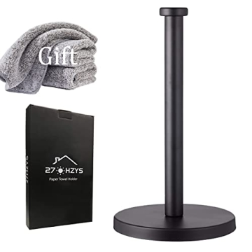Sleek Stainless Steel Paper Towel Holder - Modern Matte Black Design