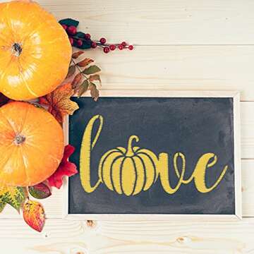 CINPIUK 14PCS Fall Stencils Painting on Wood, Reusable Thanksgiving DIY Farmhouse Wood Signs Hello F...