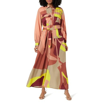 The Drop Women's Abstract Print Maxi Dress with Utility Belt - Plus Size Fashion by @takkunda