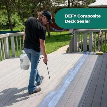 DEFY Composite Deck Sealer and Composite Deck Restorer - Premium Waterproof Sealant for Weathered Composite Wood, Transparent Waterproof Coating, 1 Gallon