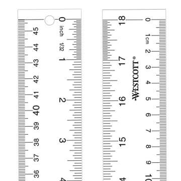 Westcott 18" Acrylic Clear Ruler for Precise Measurement