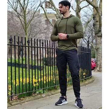 JMIERR Men's Casual Joggers Pants - Cotton Drawstring Chinos Cargo Pants Hiking Outdoor Twill Track Jogging Yoga Sweatpants Jogger Pants with Pockets for Men Slim Fit, US 32(S), A Black