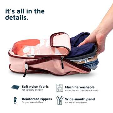 TRIPPED Travel Gear Compression Packing Cubes for Travel - Luggage and Backpack Organizer Packaging Cubes for Clothes (Graphic, 6 Piece Set)