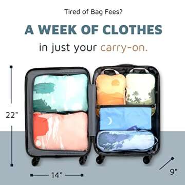 TRIPPED Travel Gear Compression Packing Cubes for Travel - Luggage and Backpack Organizer Packaging Cubes for Clothes (Graphic, 6 Piece Set)