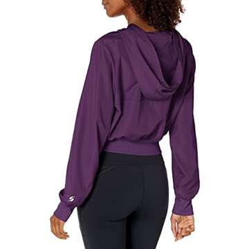 Soffe Womens Squad ¼ Zip Hood, Deep Purple, Medium