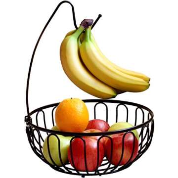 Deco Brothers Fruit Bowl with Banana Holder, Bronze