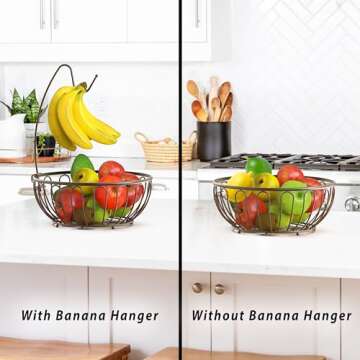 Deco Brothers Fruit Bowl with Banana Holder, Bronze