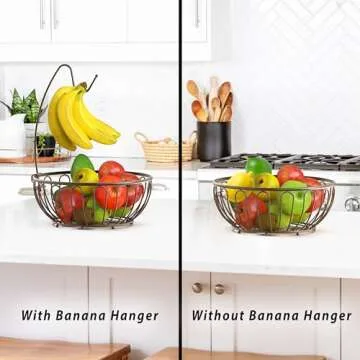 Deco Brothers Fruit Bowl with Banana Holder, Bronze