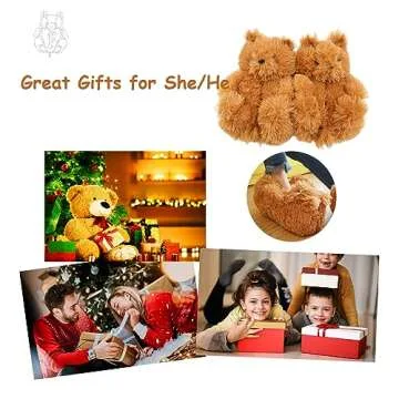 Qsleep DreamQi Cute Teddy Bear Slippers Fashion Soft Plush Teddy Bear House Slippers Indoor Anti-Slip Faux Fur Warm Shoes For Women And Girls (light brown)