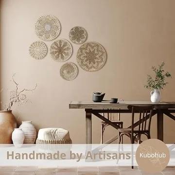 Handcrafted Boho Wall Baskets Set of 6 for Unique Decor