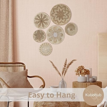 Handcrafted Boho Wall Baskets Set of 6 for Unique Decor