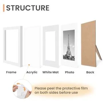 upsimples 5x7 Picture Frame Set of 10, Display Pictures 4x6 with Mat or 5x7 Without, Multi Photo Frames Collage for Wall or Tabletop Display, White