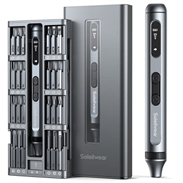 Mini Electric Screwdriver, 52 in 1 Electric Screwdriver Kit with 48 Magnetic Bits, Soleilwear Precis...